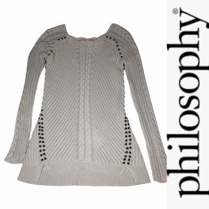 Philosophy Cotton KnitSweater StudDetail Greige xs